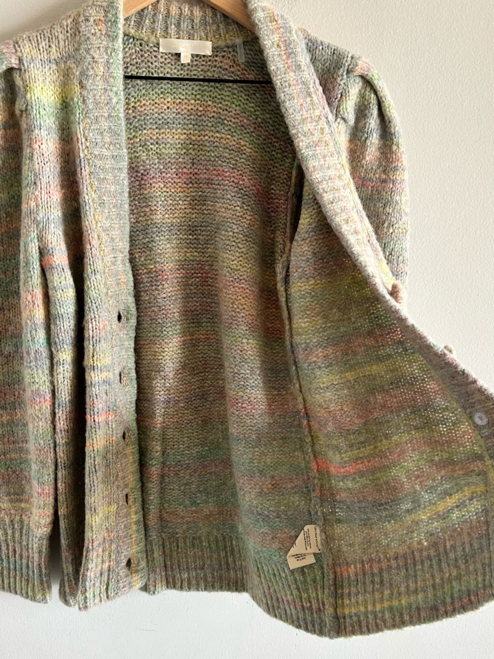 LoveShackFancy Wilford Boyfriend Cardigan Sweater | Autumn Rainbow Size X-Small - Picture 12 of 16